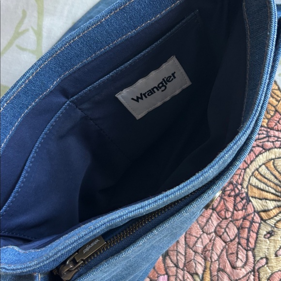 Wrangler Blue Denim Messenger Bag - Picture 8 of 12